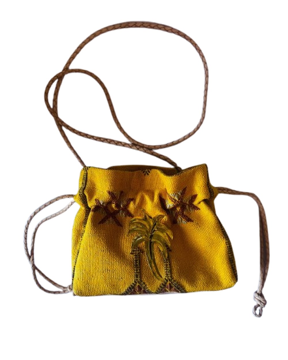 Sac Bourse Palmier — Jaune Safran — Sha AZ Marrakech