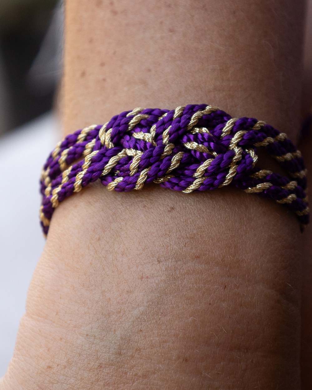 Bracelet "Nœud d'Infini" — Violet & Doré — Sha AZ Marrakech