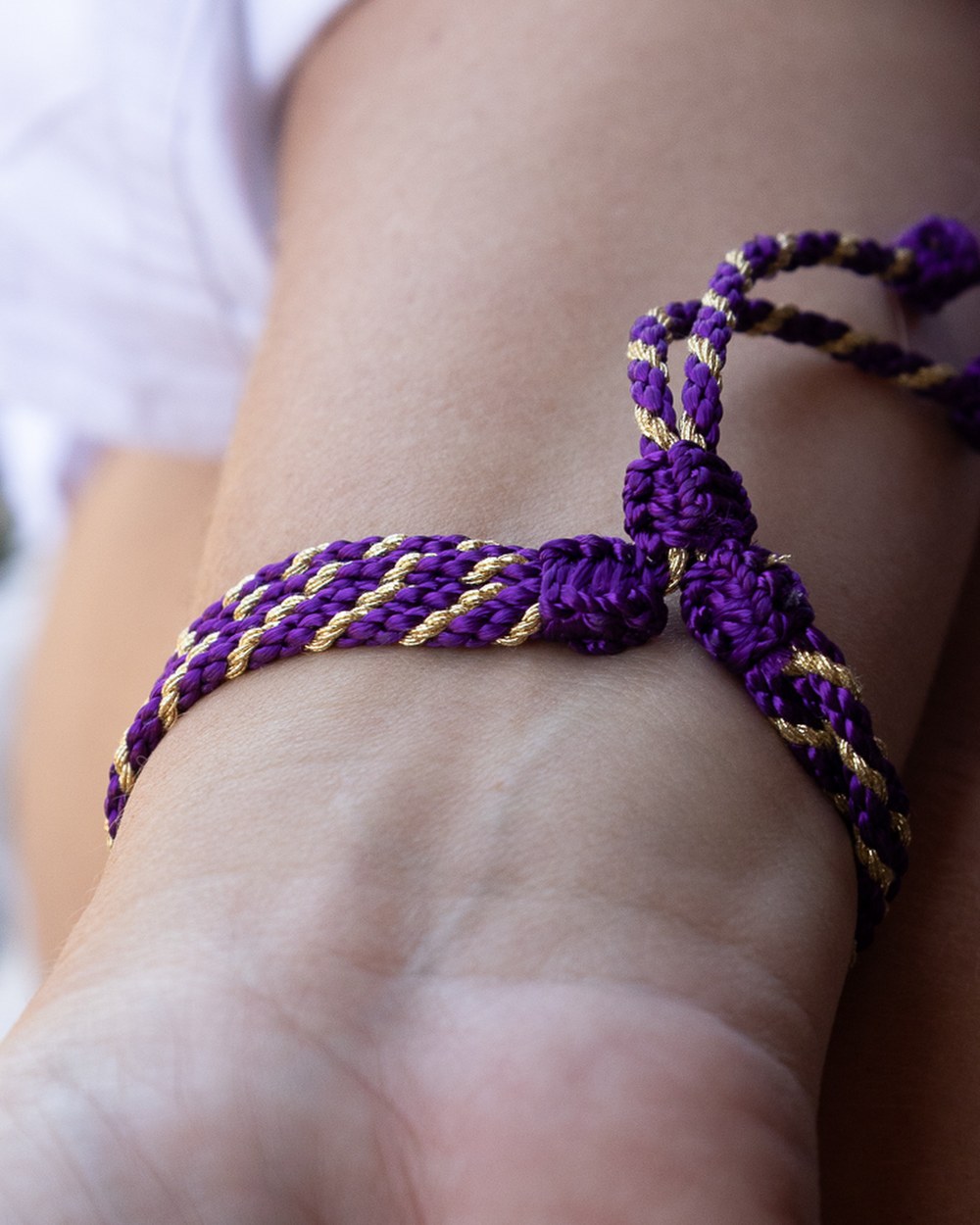 Bracelet "Nœud d'Infini" — Violet & Doré — Sha AZ Marrakech