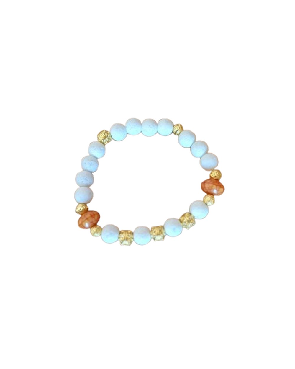 Bracelet — Résine & Perles Dorées, Pierre de Lave — Sha AZ Marrakech