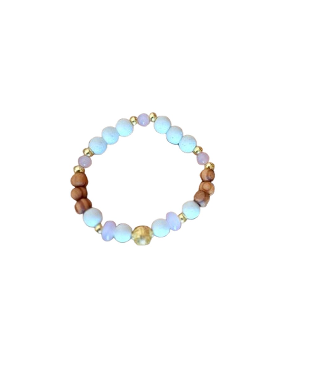Bracelet — Quartz Rose & Bois de Coco, Pierre de Lave — Sha AZ Marrakech