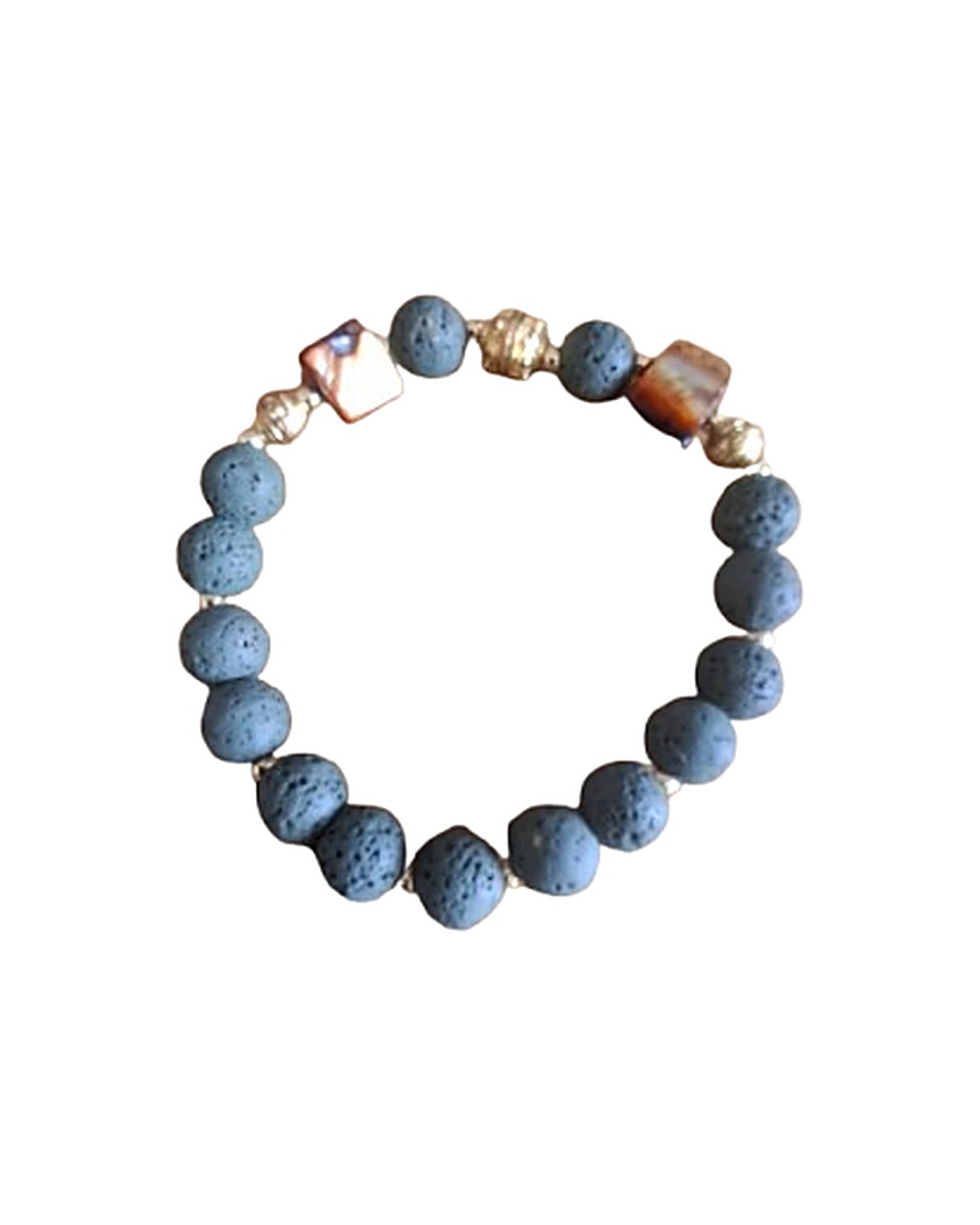Bracelet — Pierre de Lave Grise & Agate — Sha AZ Marrakech