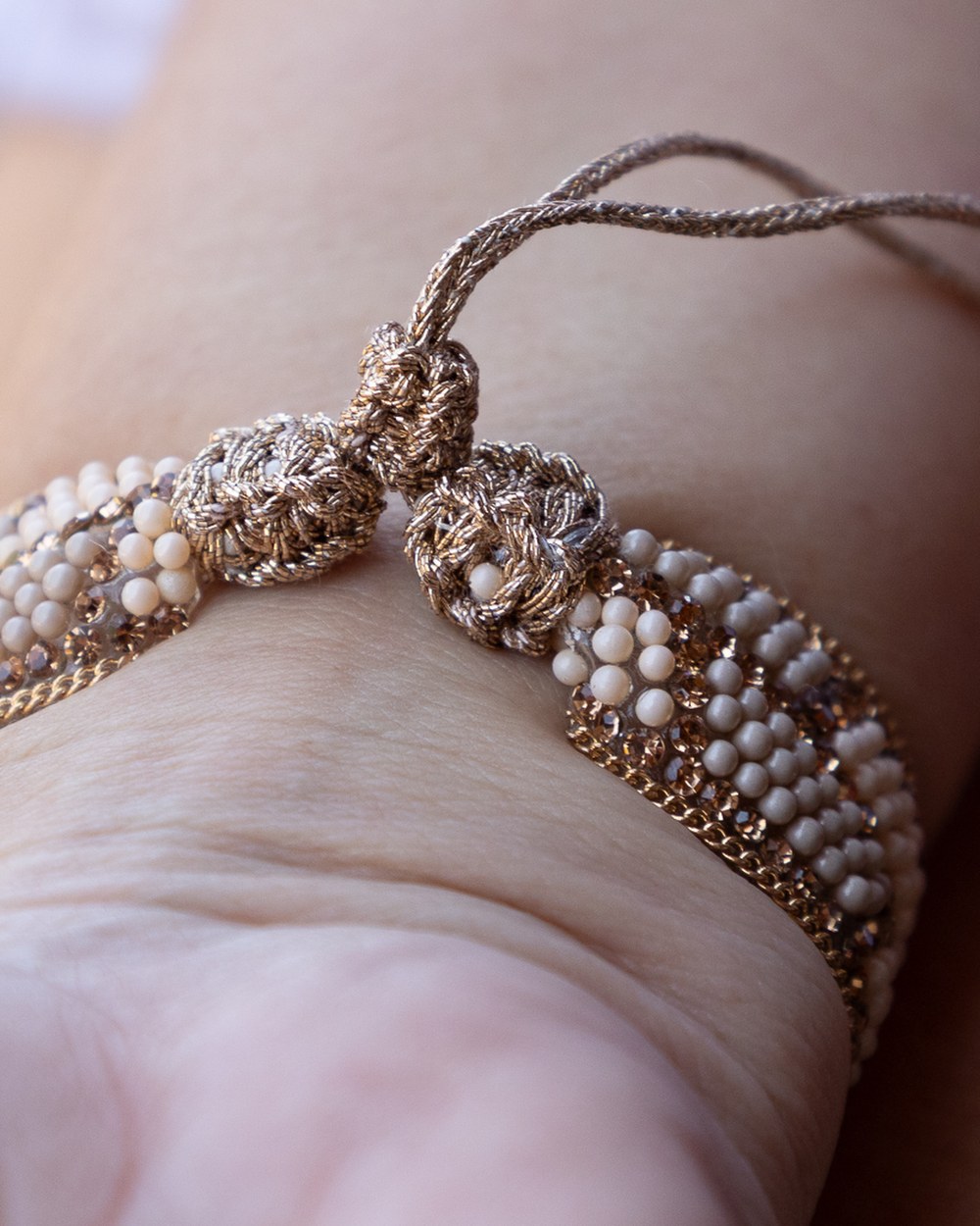 Bracelet Perlé — Beige Nacré — Sha AZ Marrakech